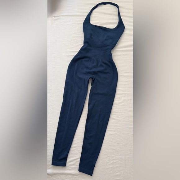 Amazon Essentials Pants - Amazon Essentials Dark Blue Halter Jumpsuit
